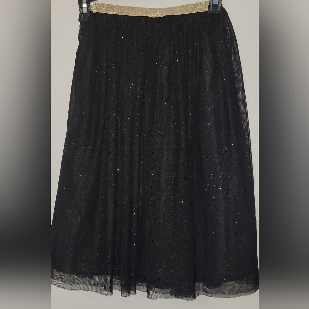 Cat and Jack Girls Black and Gold Tulle Skirt